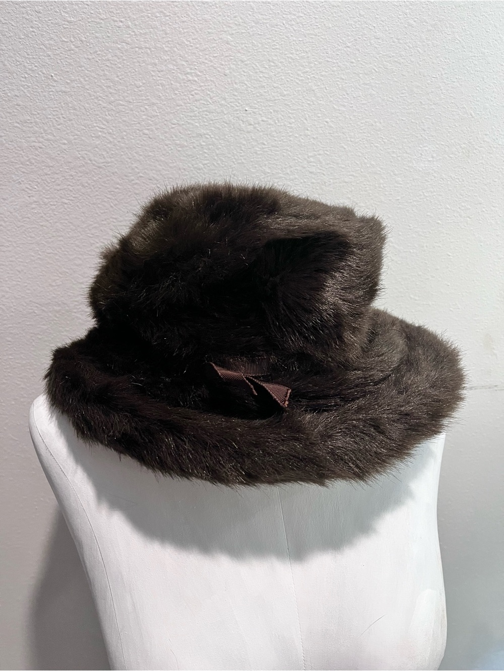Vintage Brown Faux Fur Hat